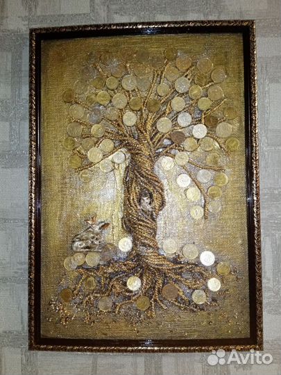 Картина объёмная денежное дерево