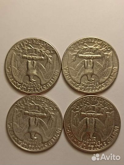 Четверть долора 1965-1994г США оригинал