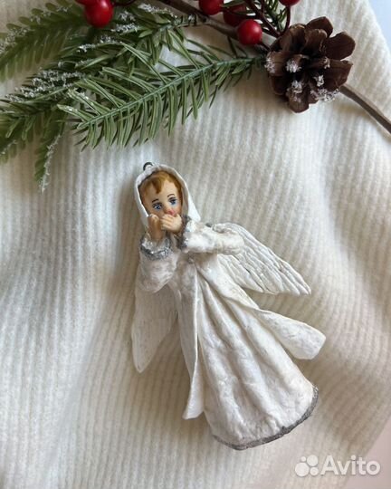 Елочная игрушка из ваты ручная работа