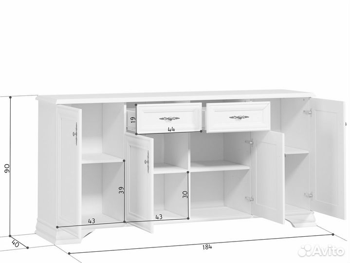 Тумба kentaki KOM4D2S белый