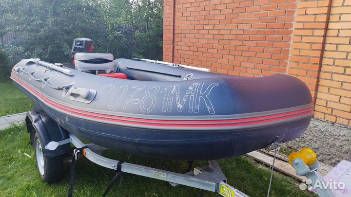Лодка, мотор, прицеп