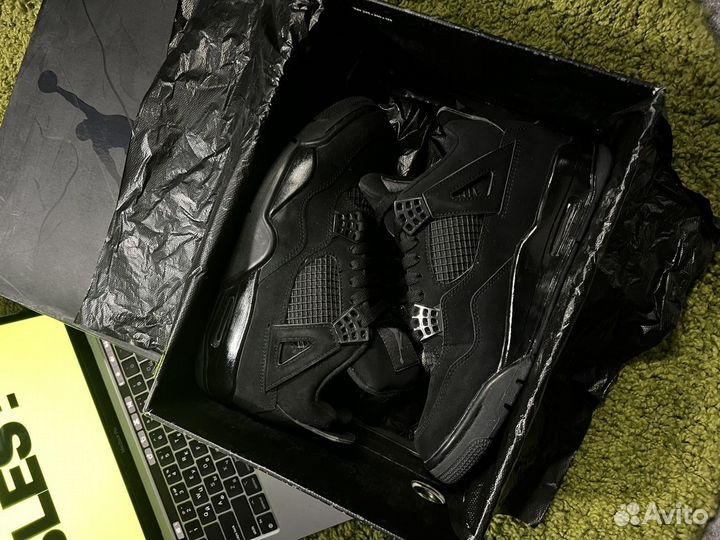 Кроссовки Nike Air Jordan 4 Black Cat черные