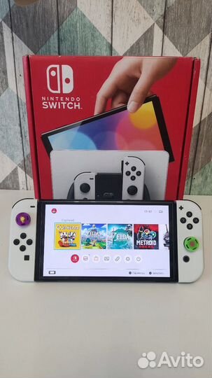 Nintendo Switch oled (picofly, 128gb с играми)