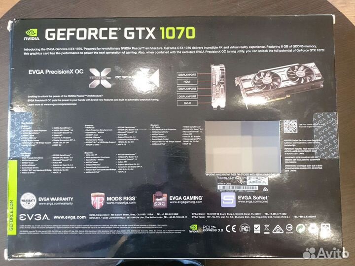 Видеокарта gtx 1070 8gb evga
