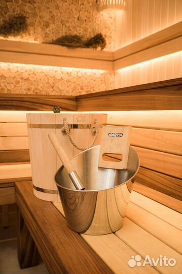 Баня на дровах с бассейном и мангалом