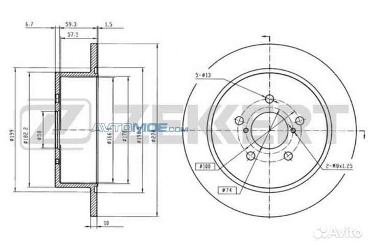 Диск торм. зад. Subaru Legacy (BL BP) 03- Outback