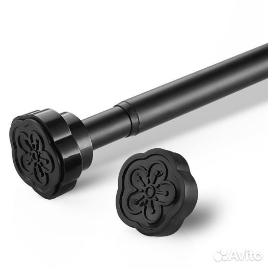 Карниз (штанга) для ванной телескопический черный