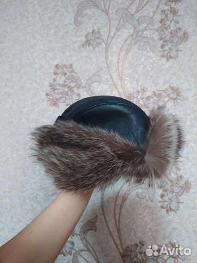 Шапка ушанка мужская с мехом