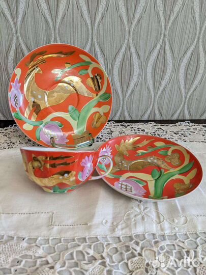 Чайная тройка Золотой олень