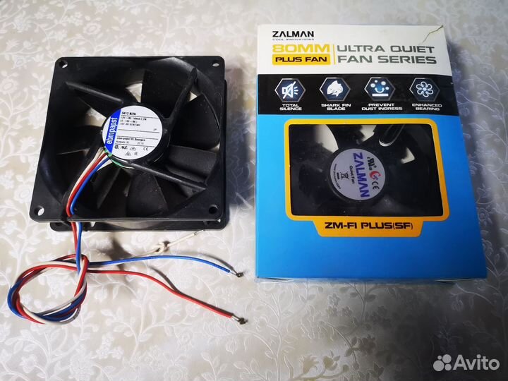 2 вентилятора для пк 80 и 90мм Zalman