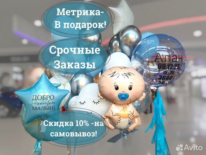 Воздушные шары и шарики на выписку из роддома