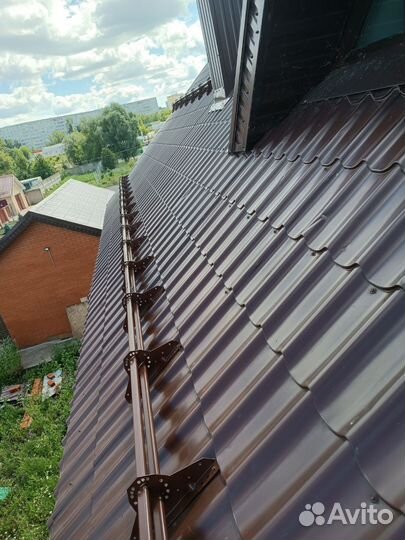 Установка Снегозадержателя и водосточной системы