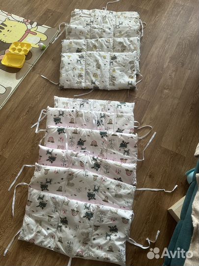 Бортики в детскую кроватку для двойни