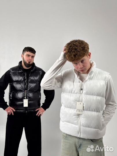 Жилетка Zara x Moncler белая