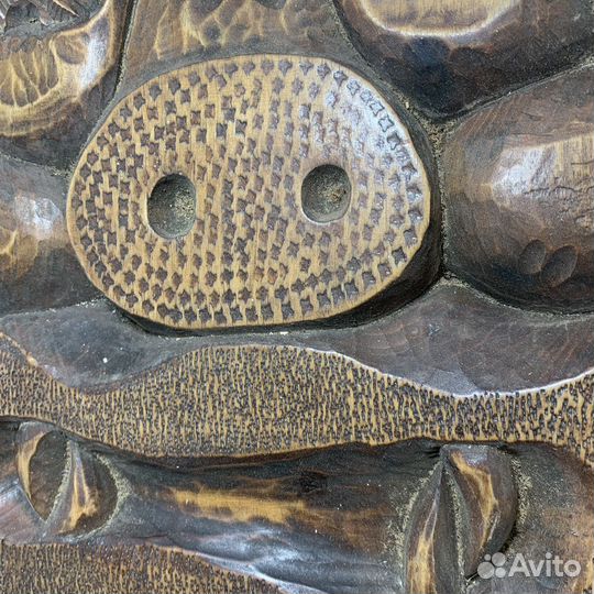 Большая Картина Панно Чёрт Дерево Сделано В СССР