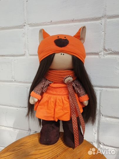 Мягкая игрушка кукла Девочка-Лисичка