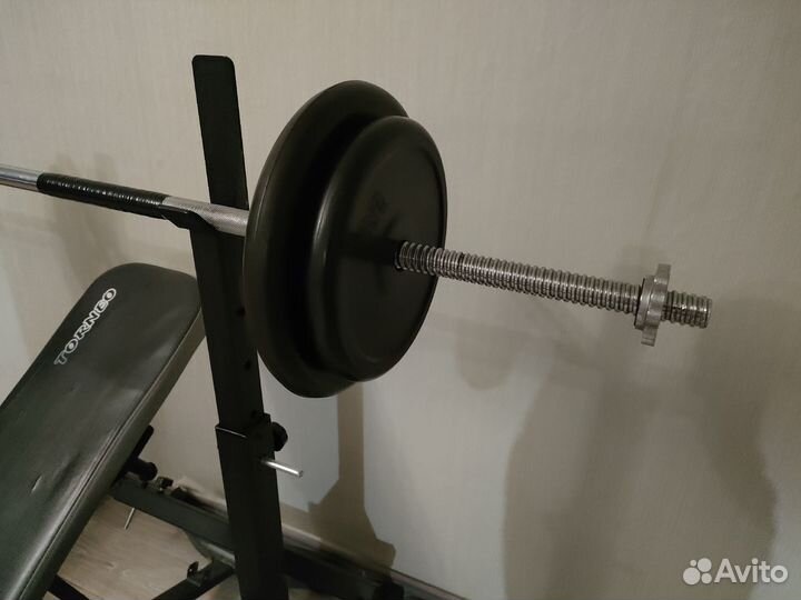 Комплект Штанга +блины +стойки+скамья