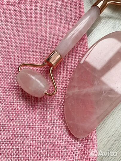 Набор роллер + гуаша из кварца