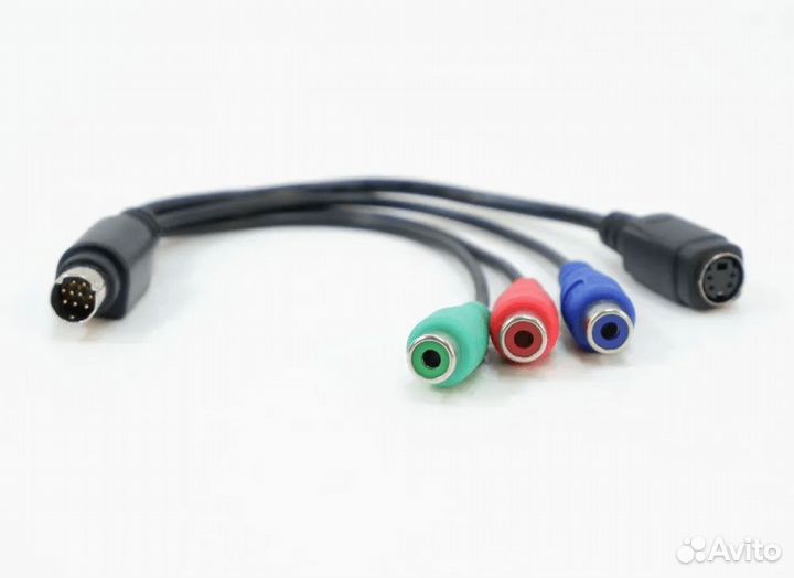 Переходник адаптер VHS 9pin M/ S-video 4pin 3RCA F