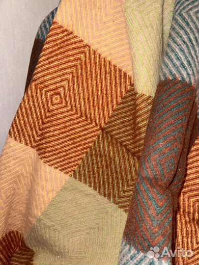 Плед шерстяной в клетку 155 170 см