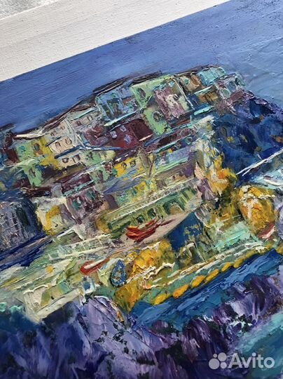 Картина масло. Италия Лигурийское побережье. 25х32