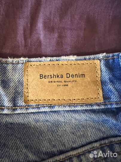 Темно-синие джинсы mom Bershka