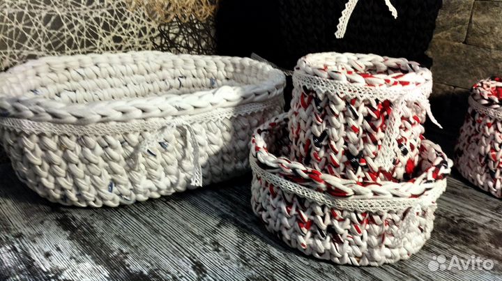Корзиночки из пряжи