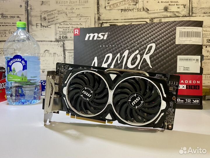 Видеокарта MSI radeon RX580 armor OC 8Gb
