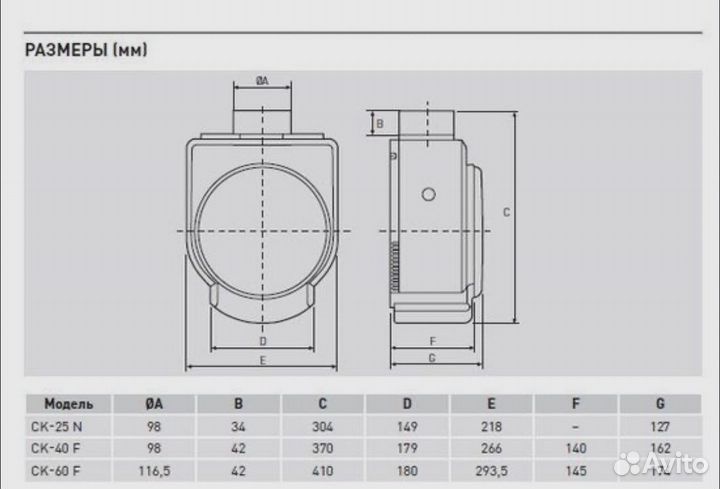 Вентилятор вытяжной Soler & Palau CK-40 F