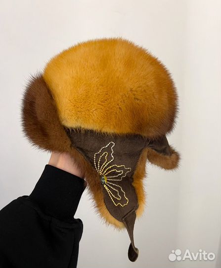 Шапка ушанка женская натуральный мех