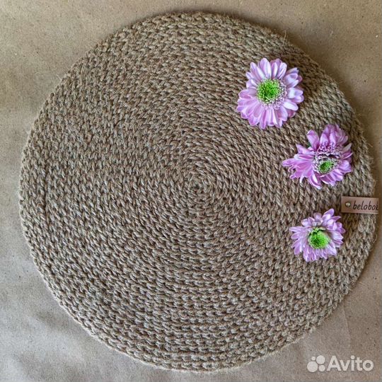 Джутовая салфетка ручная работа