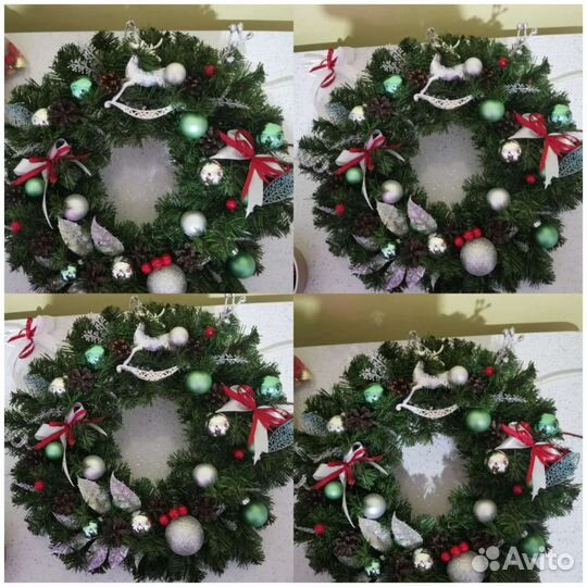 Новогодний венок ручной работы