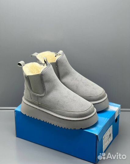 Угги серые с мехом
