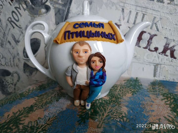 Кружки, чашки с декором из полимерной глины