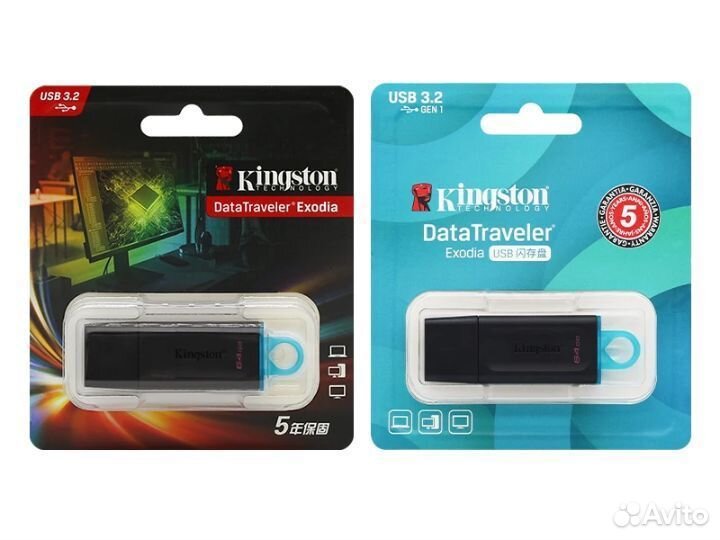 USB 3.2 Gen 1 флешка Kingston 64 гб/gb Exodia Onyx