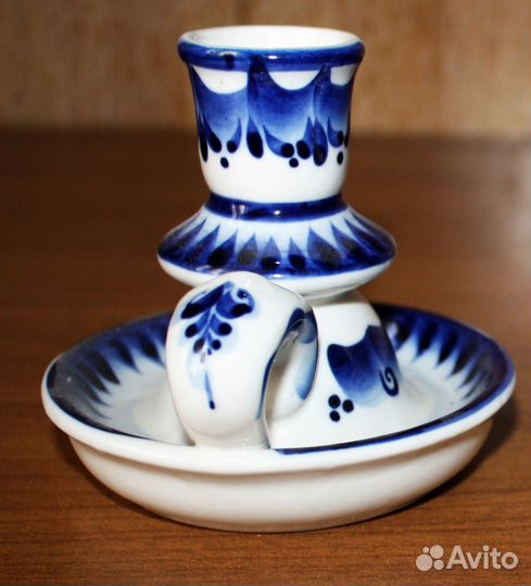 Подсвечник Гжель (фарфор). Авторская работа