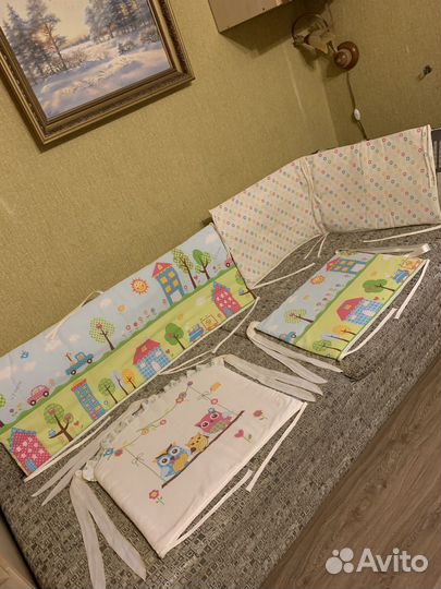 Комплект- бортики +постельное белье