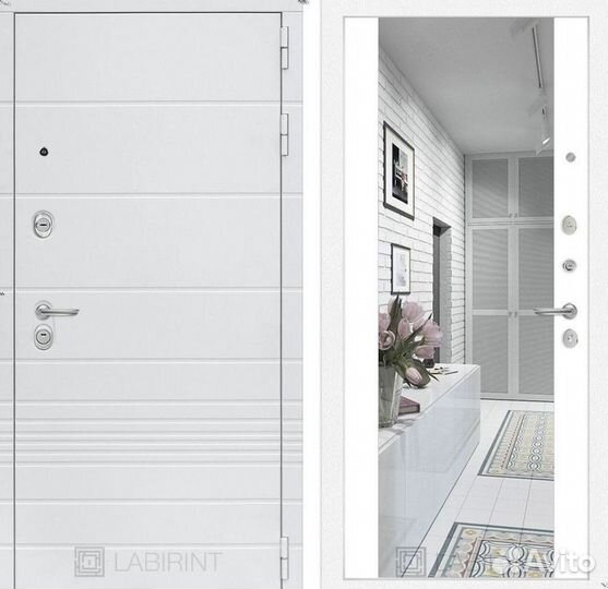 Дверь входная Белая металлическая