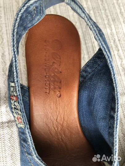 Босоножки джинсовые 37,5 размер