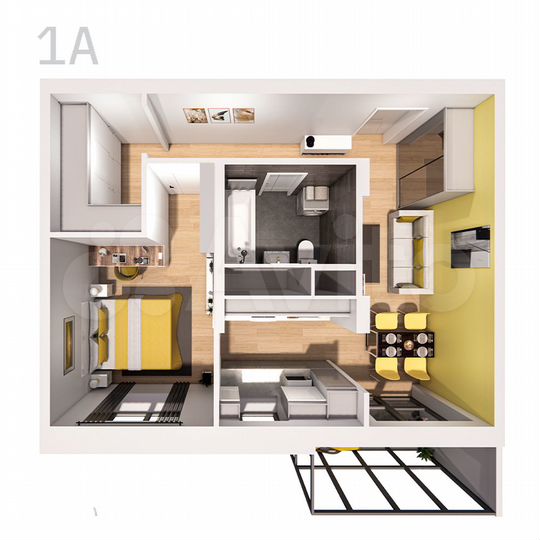 1-к. квартира, 51,4 м², 9/25 эт.