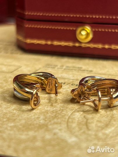 Серьги Cartier Trinity комбинированное золото 750