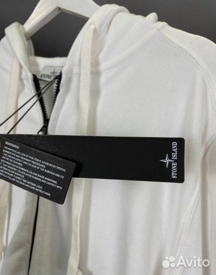 Зип худи stone island белая