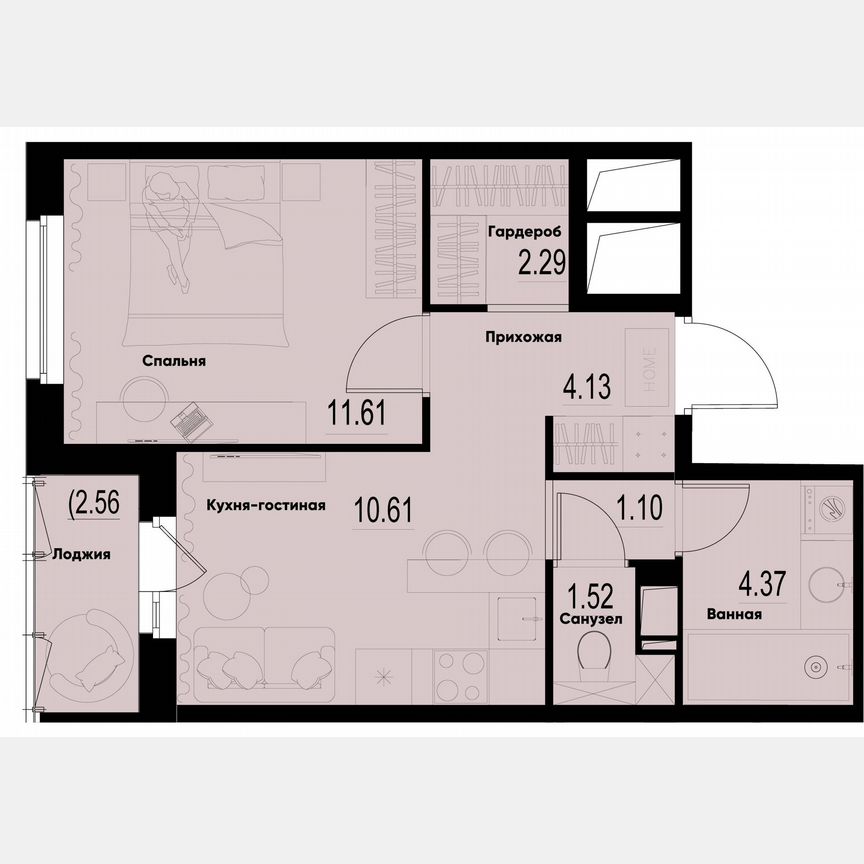 1-к. квартира, 36,9 м², 11/12 эт.