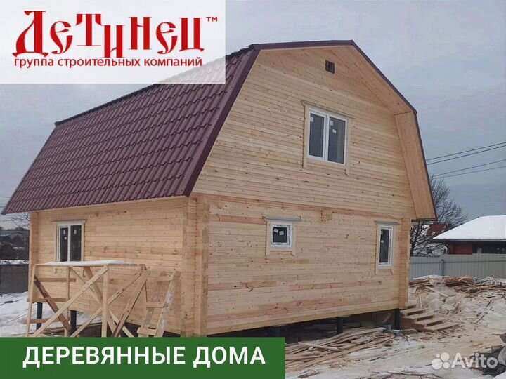 Дом из клееного бруса 6х6 с мансардой