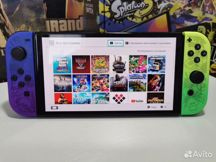 Новый Прошитый Nintendo Switch Oled Splatoon Ребол