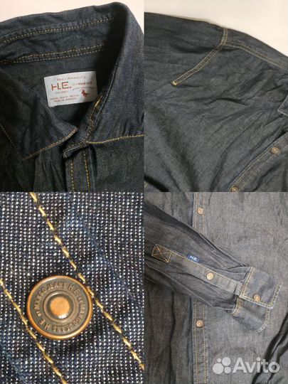 Рубашка мужская джинсовая размер 50