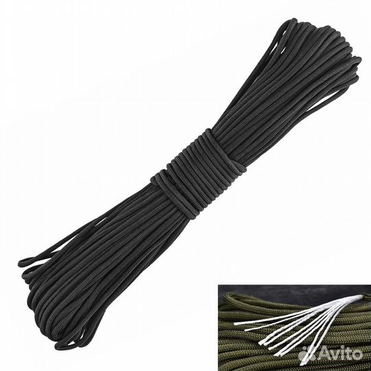 Паракорд PC001 (Чёрный) 30 метров
