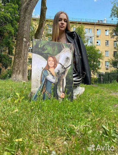 Портрет по фото на холсте, картина на холсте