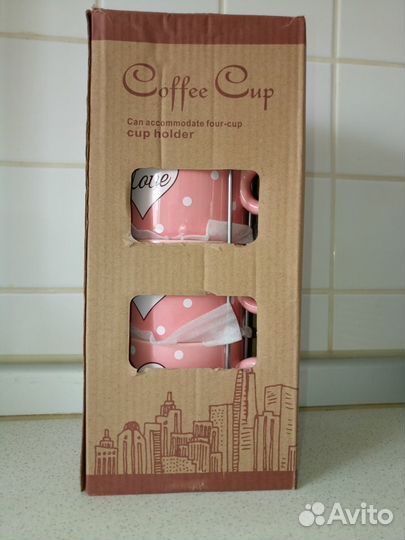 Набор бокалов, чашек новый на подставке