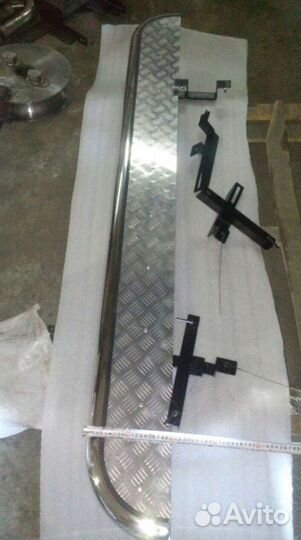 Пороги на авто труба с листом из нержавеющей стали